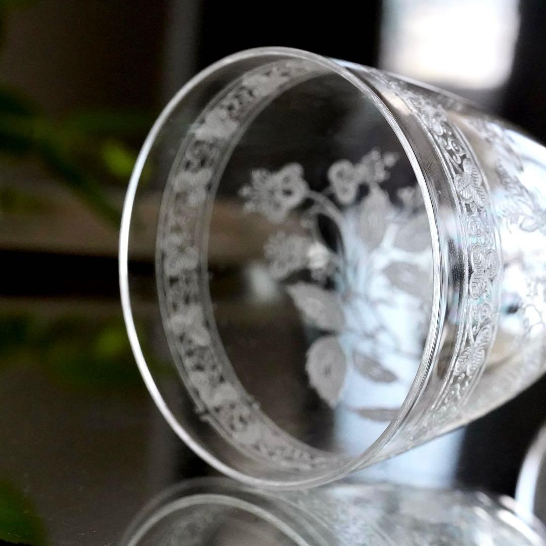 オールドバカラ 植物紋様 グラヴュール4360 希少BACCARATワイングラス