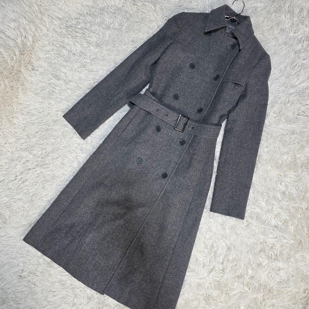 セオリー トレンチコート アルパカ ロング Aライン グレー Lサイズ