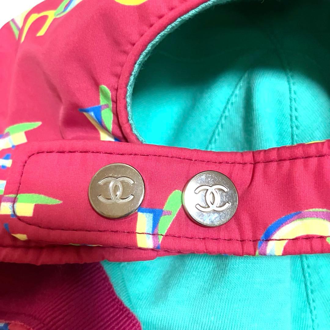 CHANEL シャネル ロゴ スナップボタン キャップ ピンク