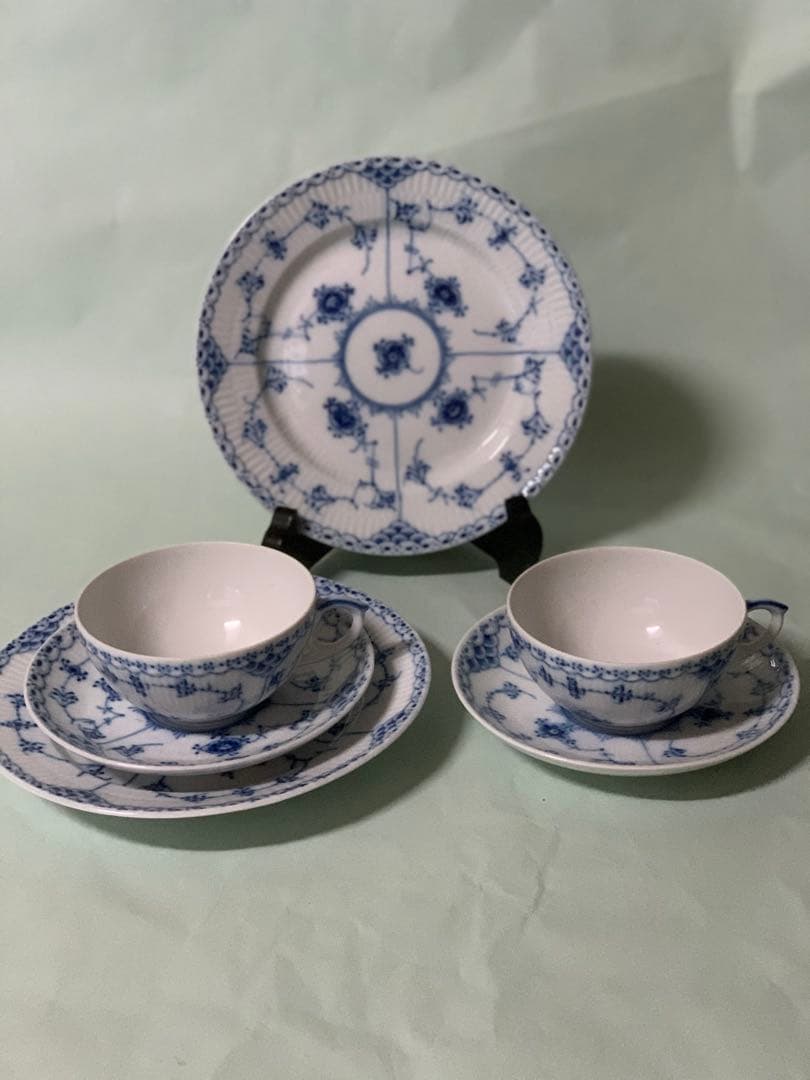 はたこ、ブルーフルーテッドハーフレースシリーズ7点セット