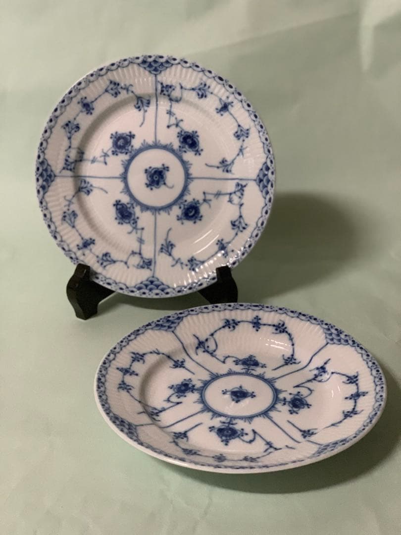 はたこ、ブルーフルーテッドハーフレースシリーズ7点セット