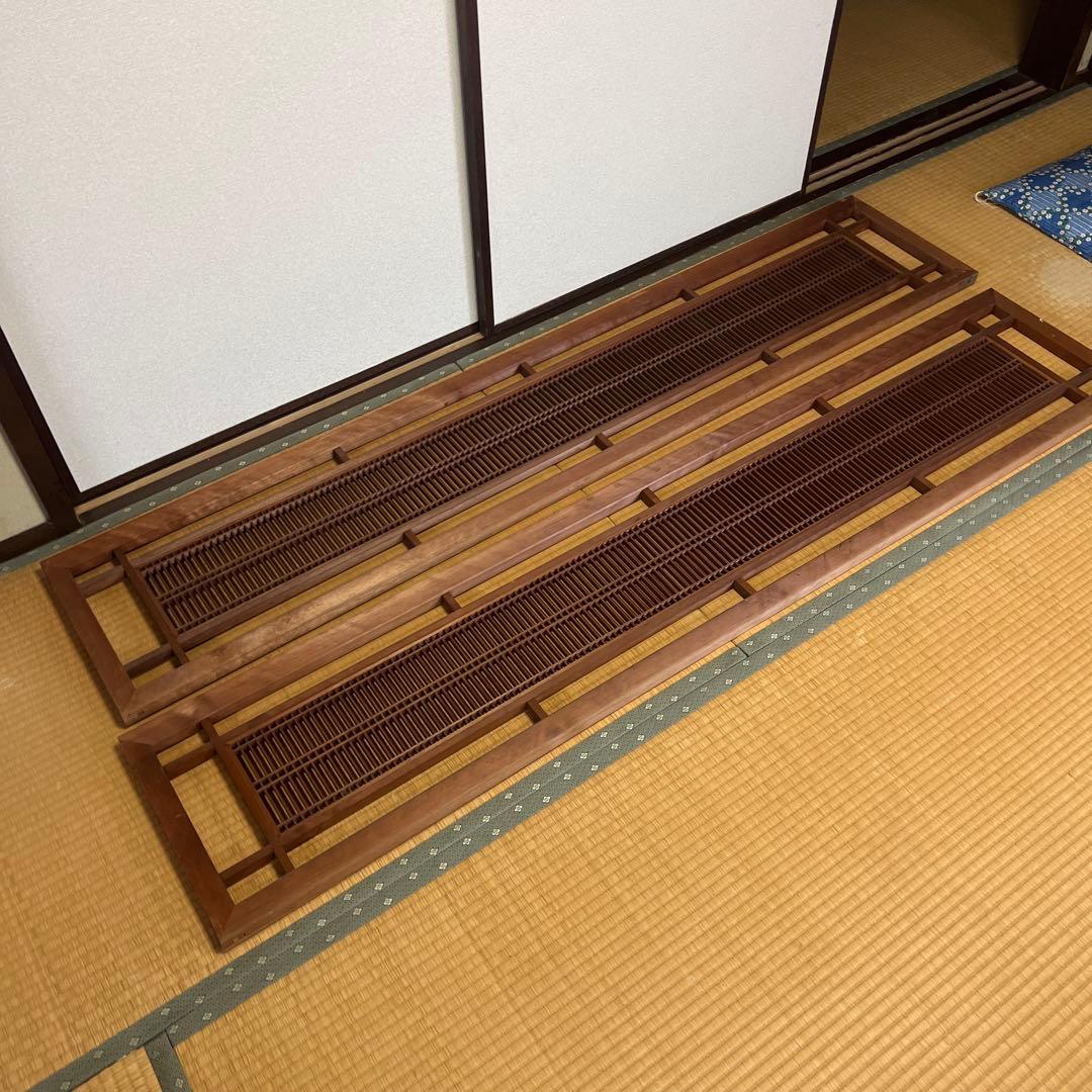 組子細工　木製欄間　建具 らんま 明り取り古民家 オブジェ レトロ　2枚　⑤