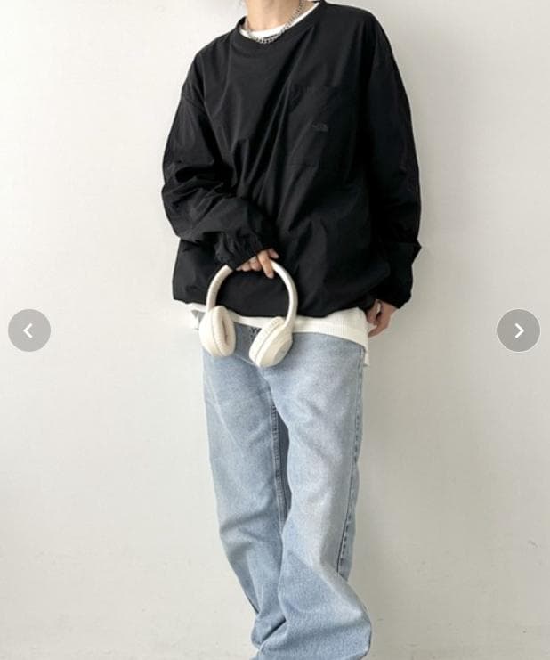 フォロー割ノースフェイス Tシャツ 長袖 伸縮性良い ブラック XL K601C