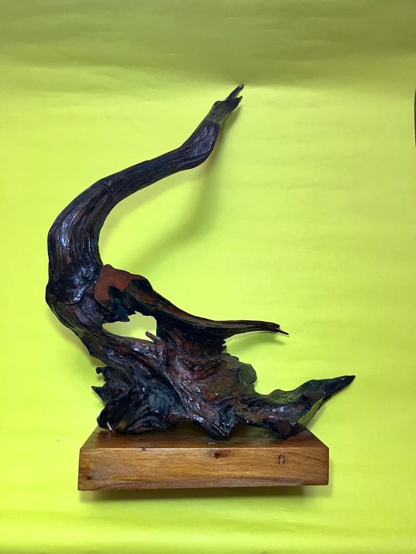 木の根のオブジェ　鶴　龍　鵜飼の鵜　世界にひとつ　掘出し物　流木