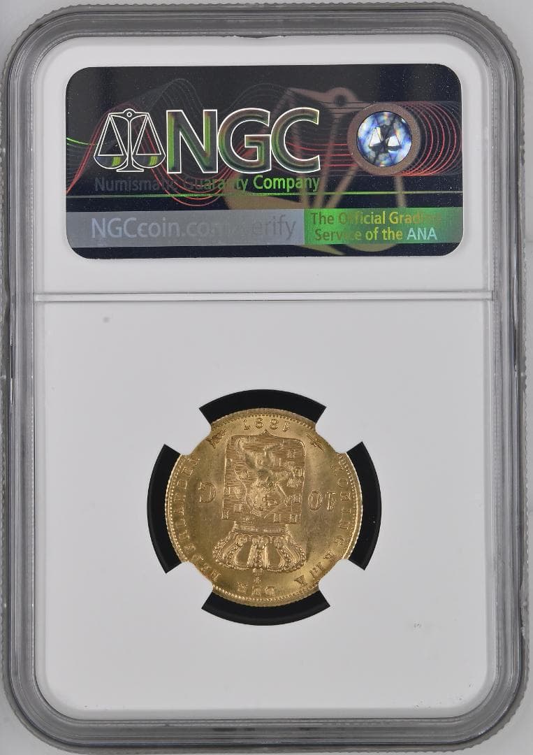 NGC-MS62 1897 ウィルヘルミナ 幼年期 金貨　ネーデルランド王国