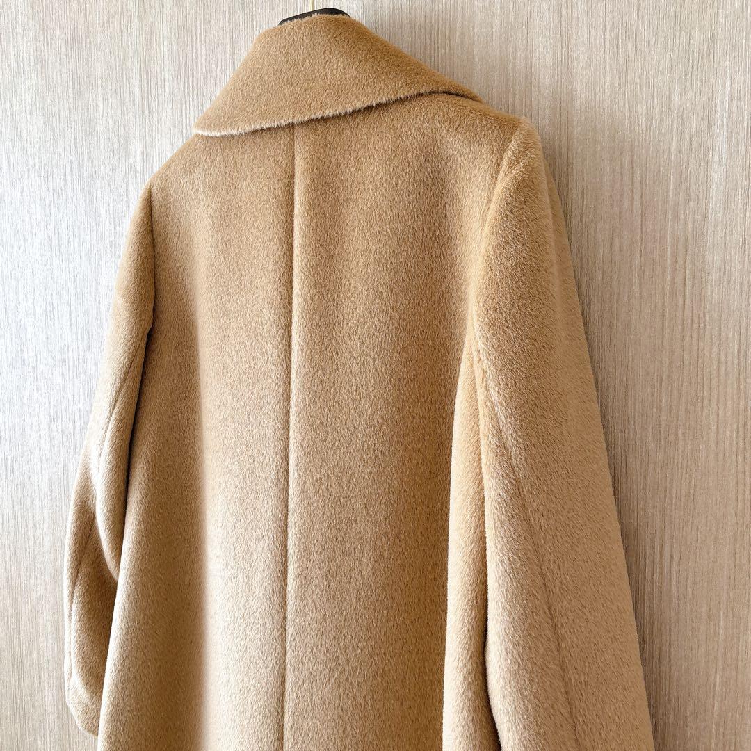 【1167】アナイ　アルパカシャギーロングコート　キャメル