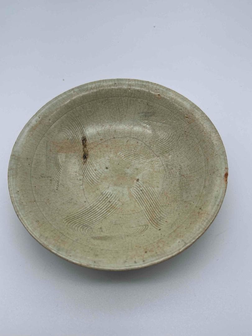 宋時代　青磁茶碗　茶盞 影青　景徳鎮　唐物　古賞物　時代物 茶盞(E-51)