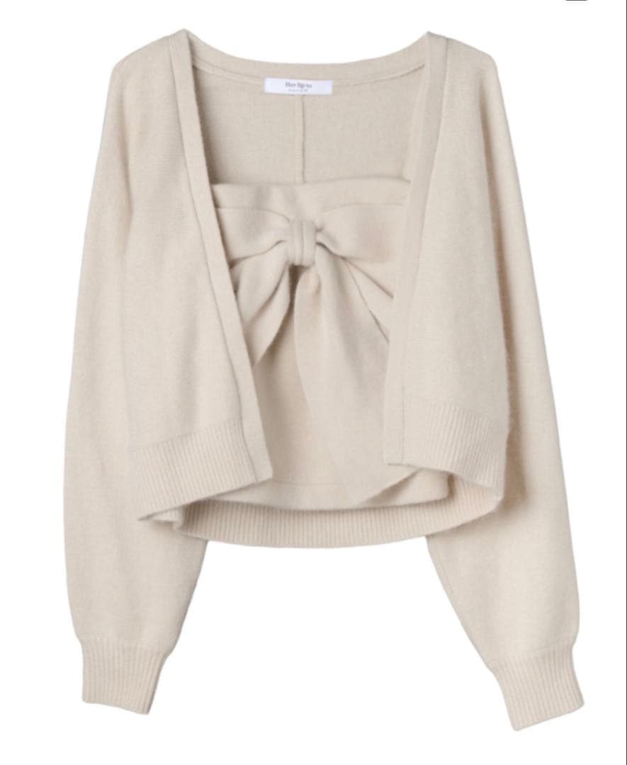 トップス HLT Lydie Ribbon-Tie Knit Ensemble