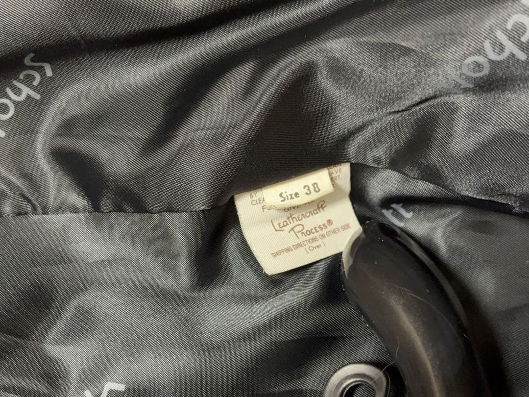 Schott ブラックレザーライダースジャケットライナー USA製 サイズ38