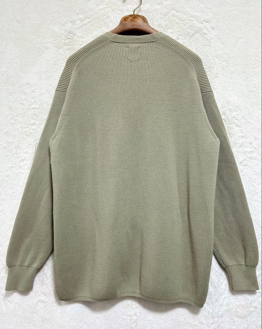 【美品】秋冬物 BATONER ハイカウントリブ カーディガン 2 M 若草色
