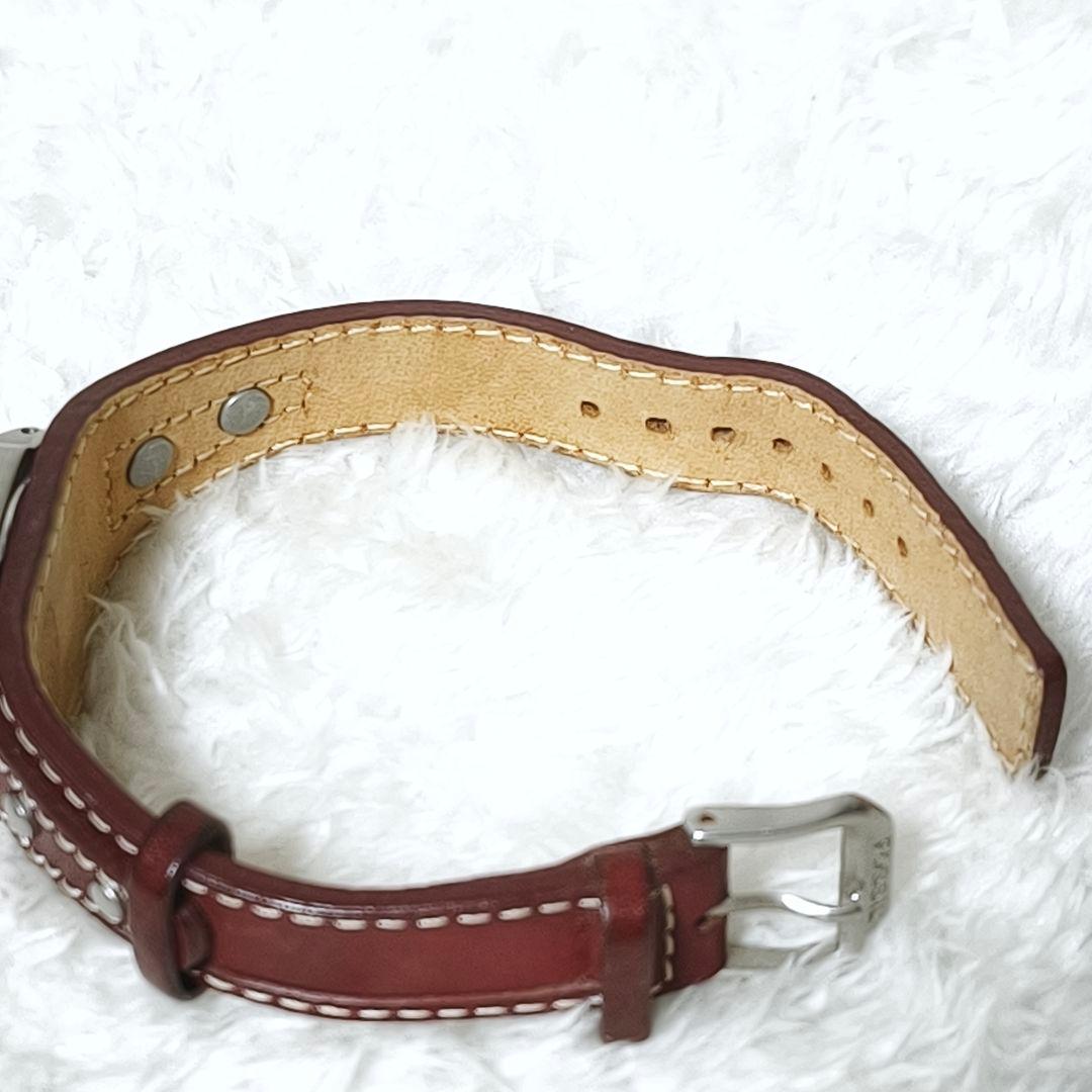 良品✨ FOSSIL BIG TIC フラワー 花 腕時計 レザー 稼働品 廃盤