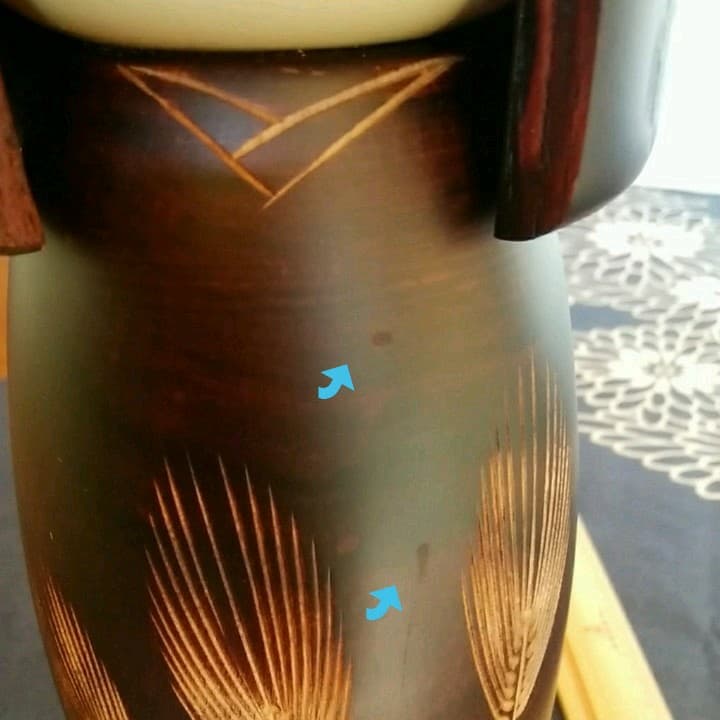 宇三郎こけし25cm創作こけし　麦秋 木製 インテリア昭和レトロ希少アンティーク