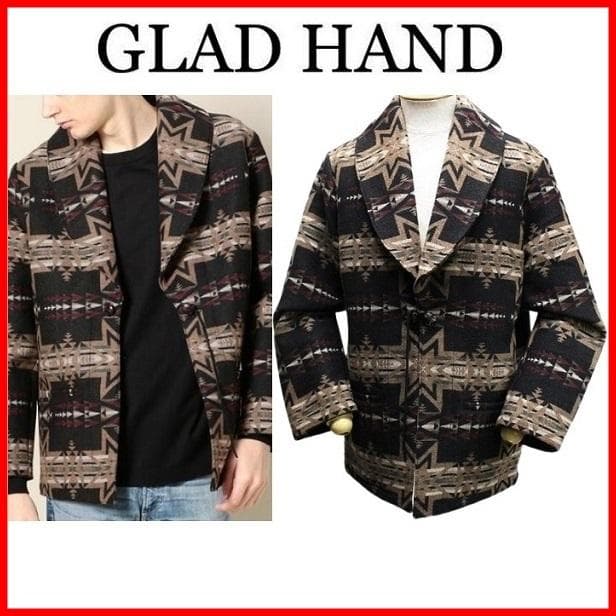 美品 定価54780円 GLADHAND ネイティブパターンジャケットブラックL