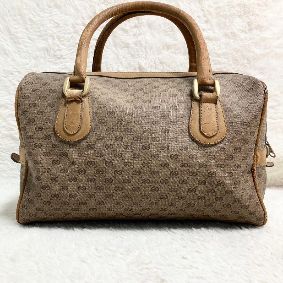 グッチ ボストンバッグ ハンド GG 金具 レザー　希少 金具 ロゴ 大容量
