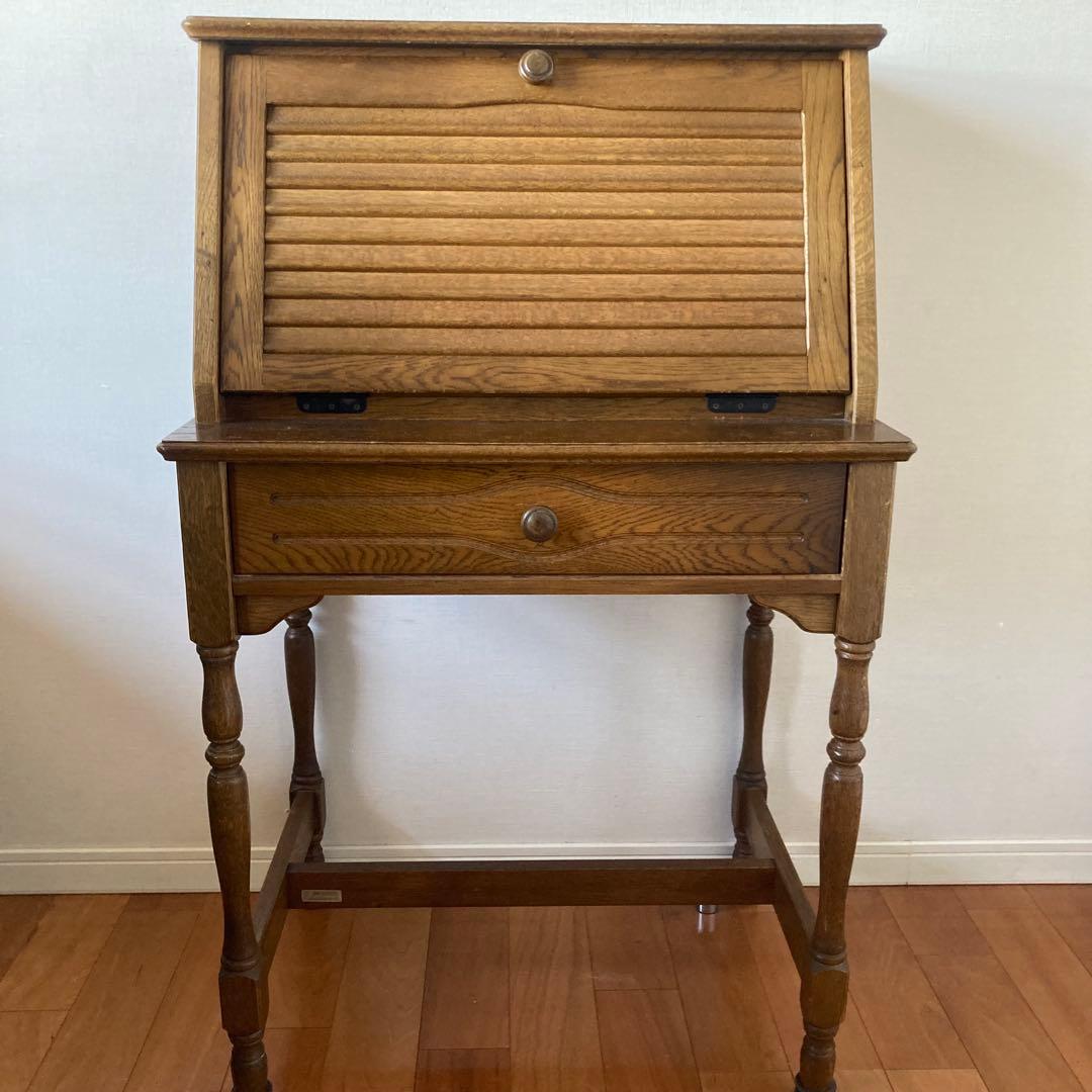 【 ヨーロピアン 天然木 ライティングデスク 】