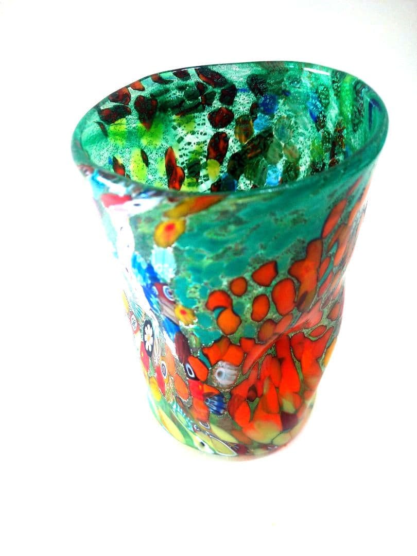 なっち　未使用／ベネチアンガラス／ムラーノ／ミルフィオリ／手吹き切りガラス