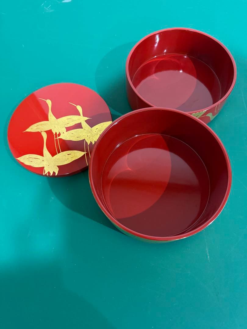 山田平安堂　平安堂　翔鶴　2段重　重箱　美品