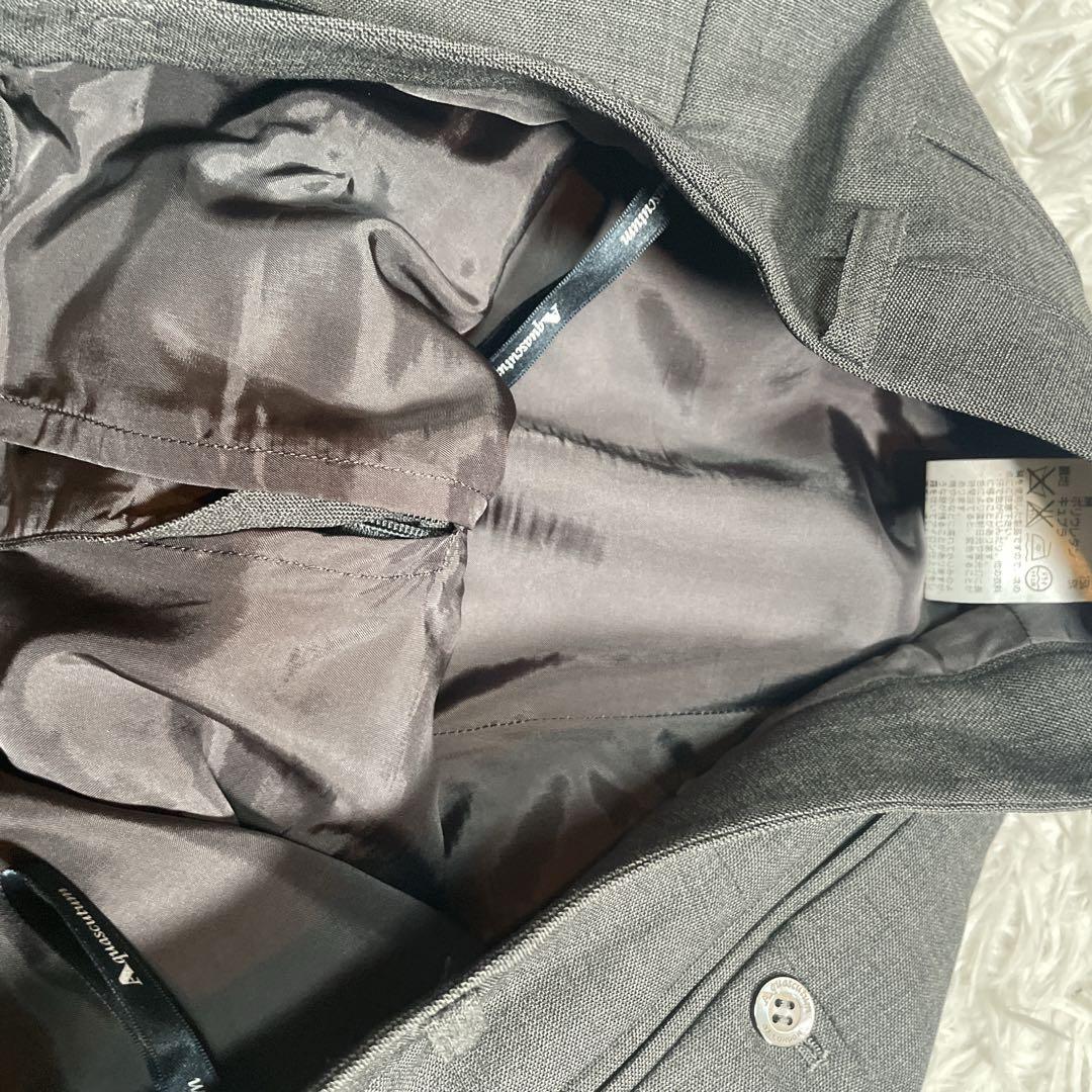 シルク混　アクアスキュータム　パンツスーツ　グレー　13 XL