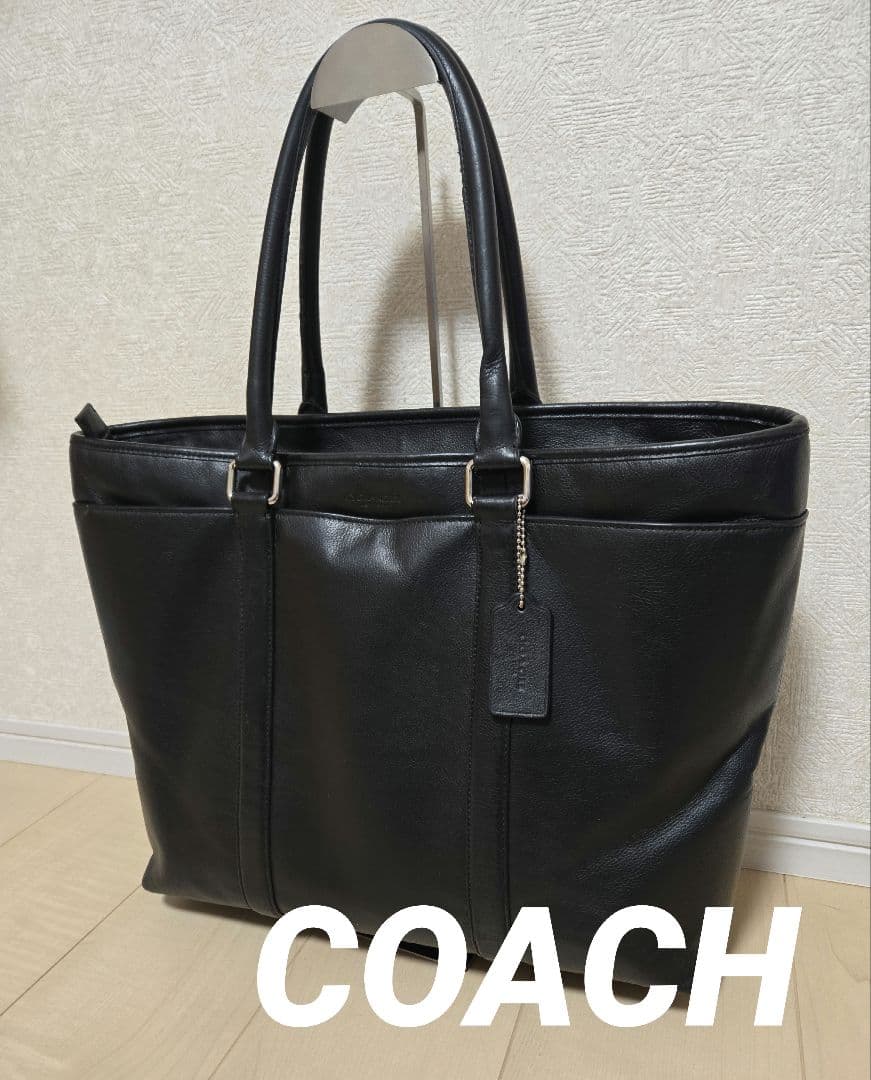 COACH コーチ メトロポリタン 大容量 トートバッグ 肩がけブラックA4可