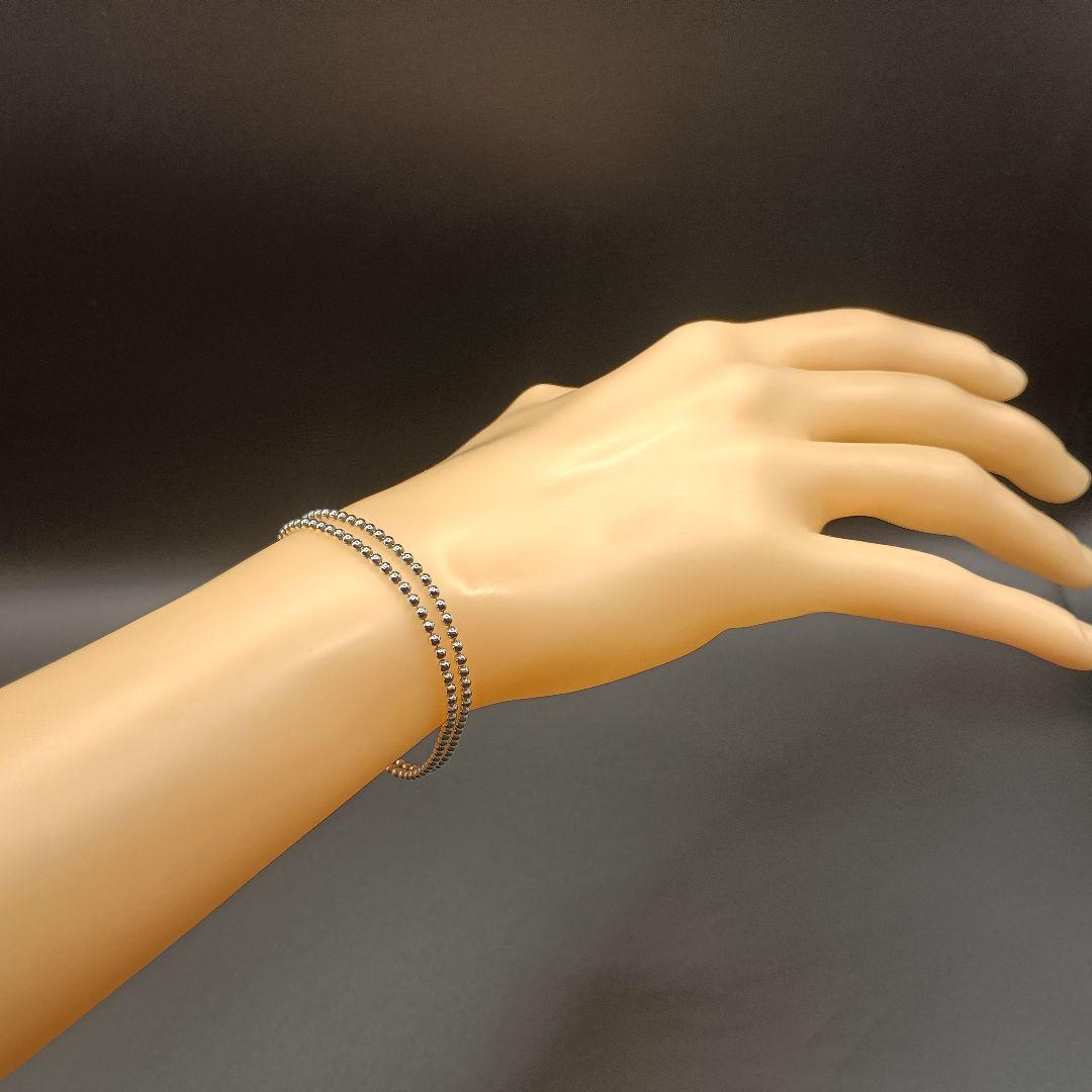 【美品】GUCCI ハート型ダブルボールチェーンブレスレット S925 17cm