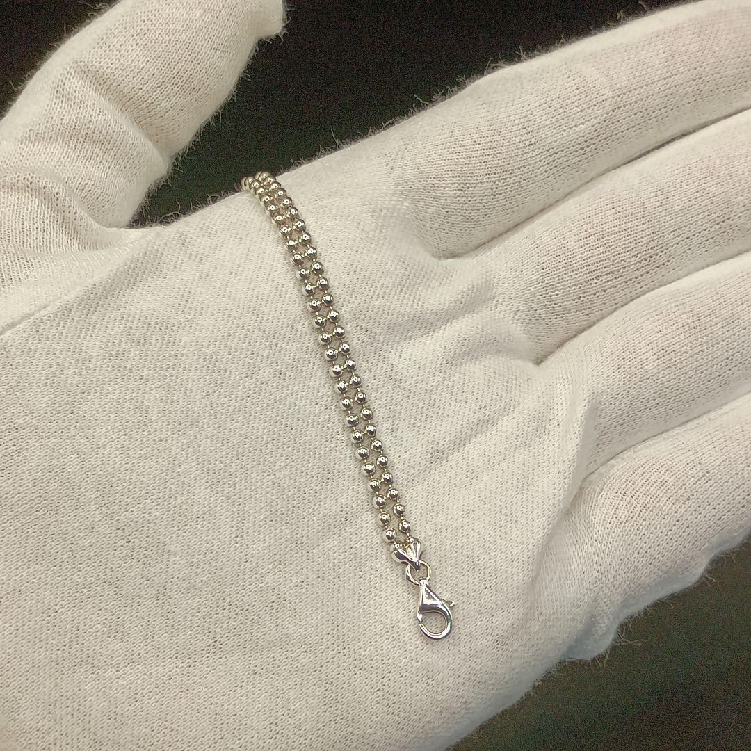 【美品】GUCCI ハート型ダブルボールチェーンブレスレット S925 17cm