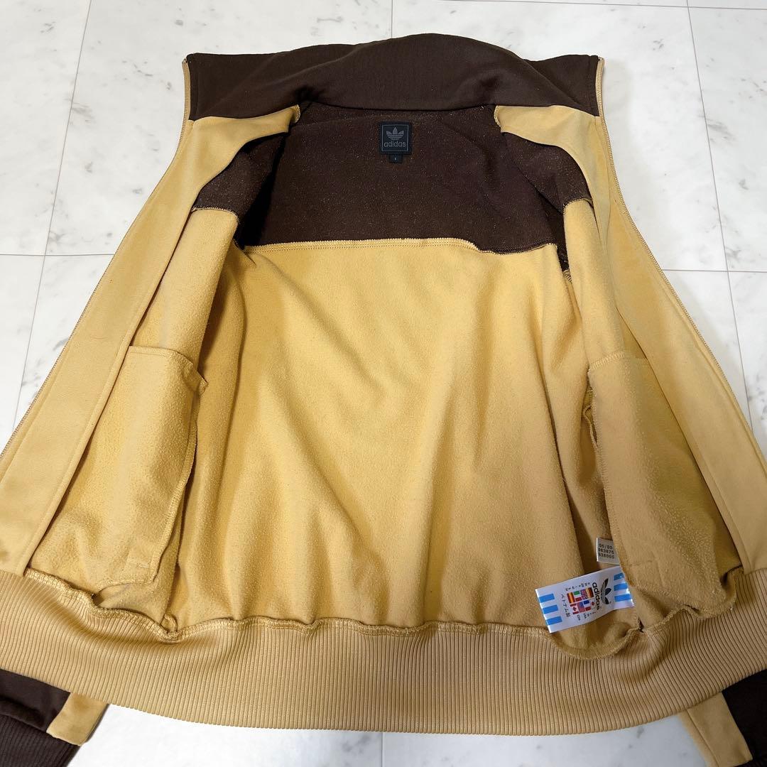 アディダス トラックジャケット ベージュ×ブラウン アースカラー Sサイズ