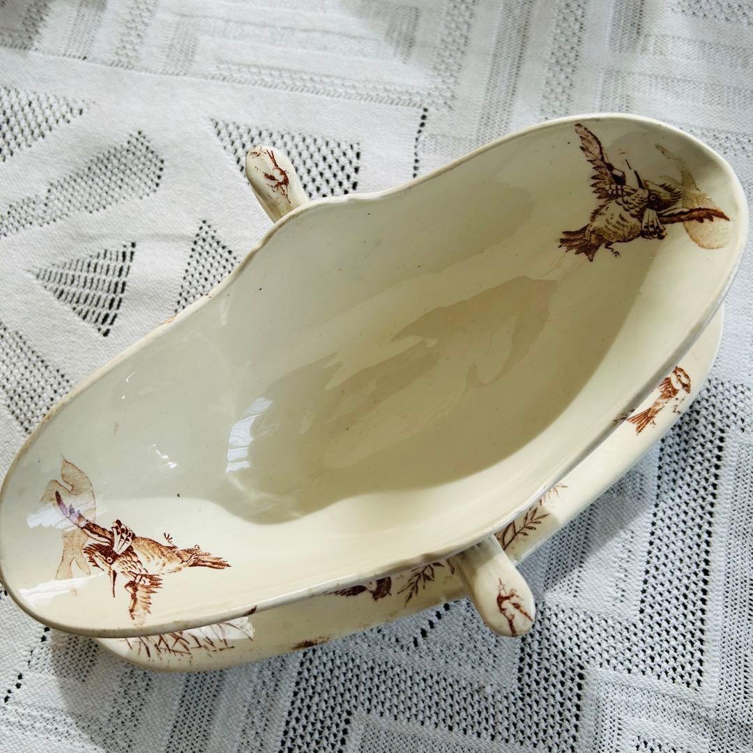 yuco様用　フランス　アンティーク　ソーシエール　リュネヴィル　マロン色