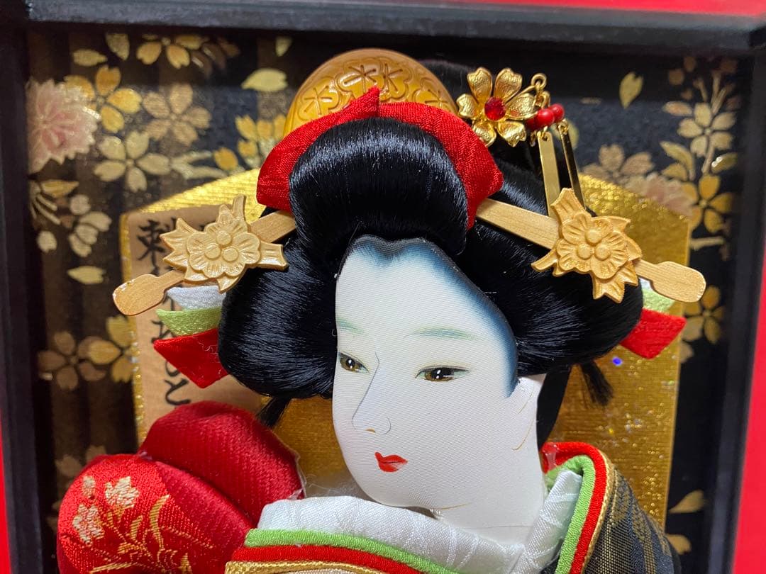 東京久月　羽子板おしどり10号ガラスケース・間口約２５×奥行約２０×高さ約４４㎝