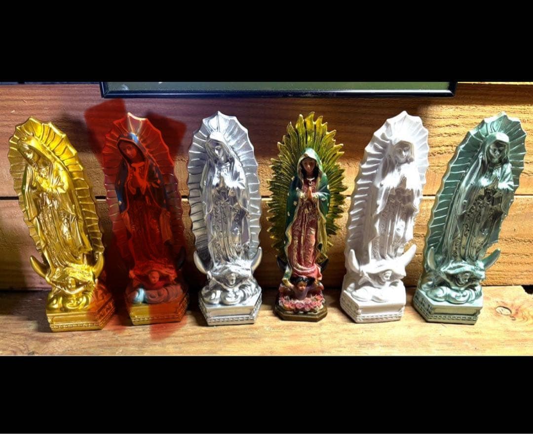 マリア像 大　グアダルーペ ガレージ　雑貨　フィギュア　アメトイ　メキシコ　5体