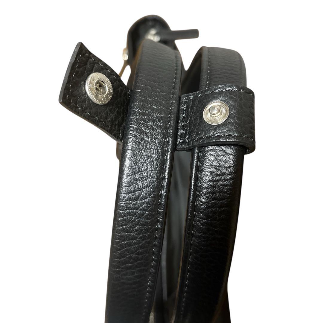 新品   トートバッグ レザー×ナイロン ブラック A4