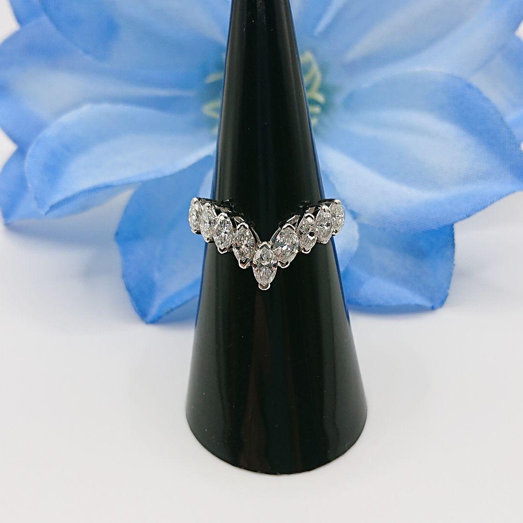 ハメル准将様1カラットUPマーキース 天然ダイヤモンドリング V字プラチナ900