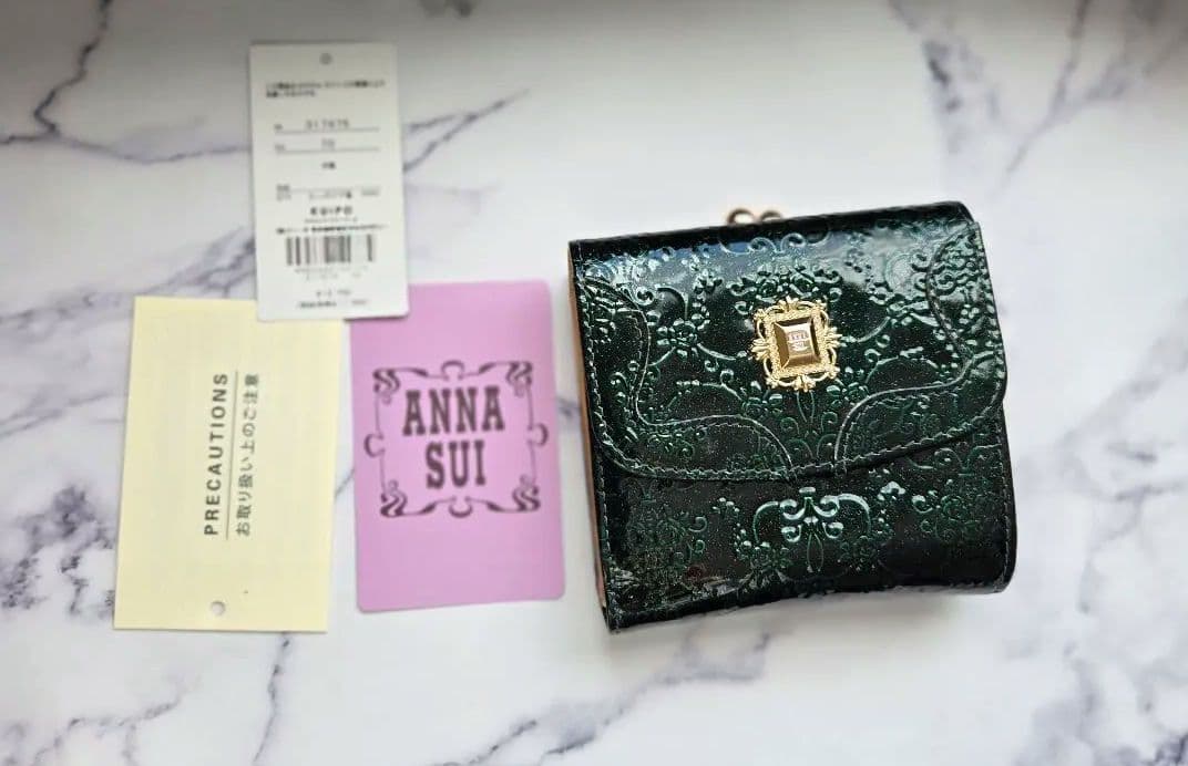 anna sui 二つ折り財布　ルーミー　グリーン