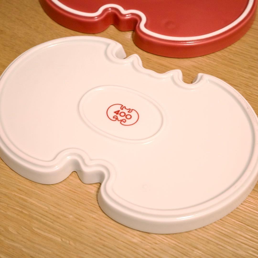 福砂屋カステラ　400周年記念 波佐見焼 蝙蝠型 　紅白皿