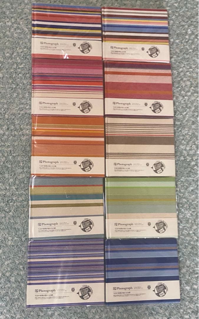 【ユナイテッドビーズ】フォトアルバム　写真　倉敷 帆布 ストライプ10冊セット