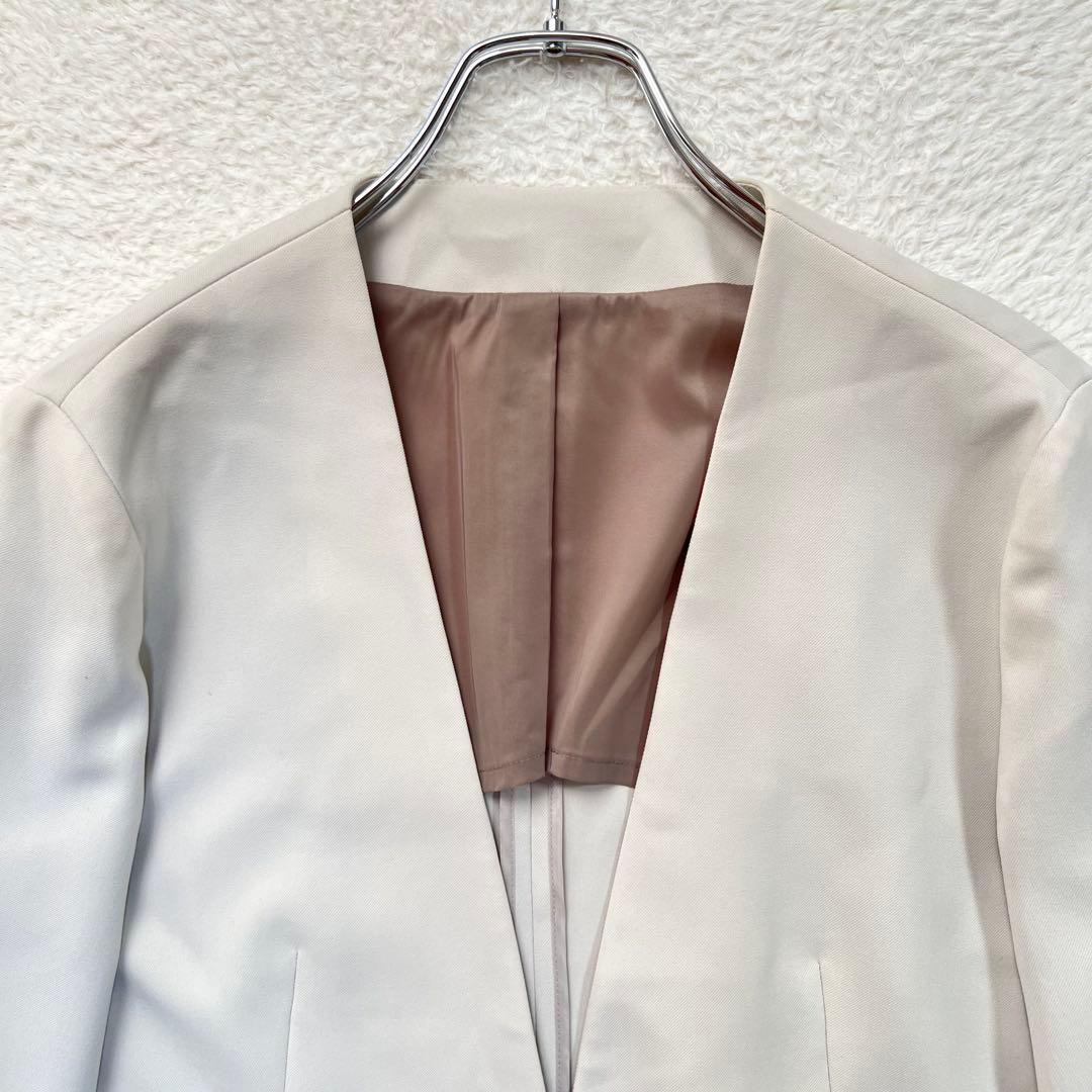 希少✨アオキ レミュー ノーカラー ジャケット パンツスーツ ベージュ 3XL