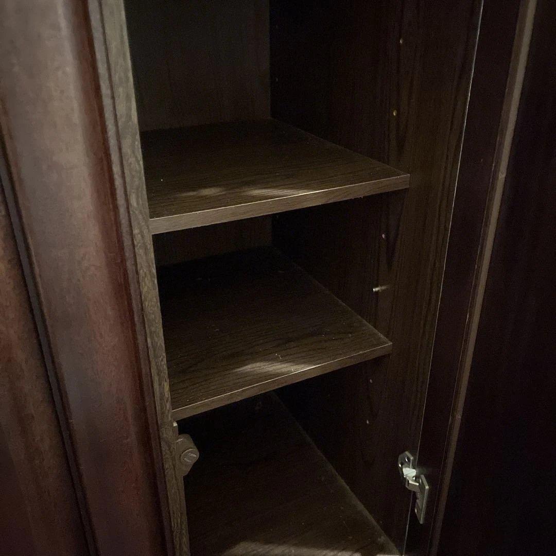 木製ダークブラウン下駄箱引き出し付き