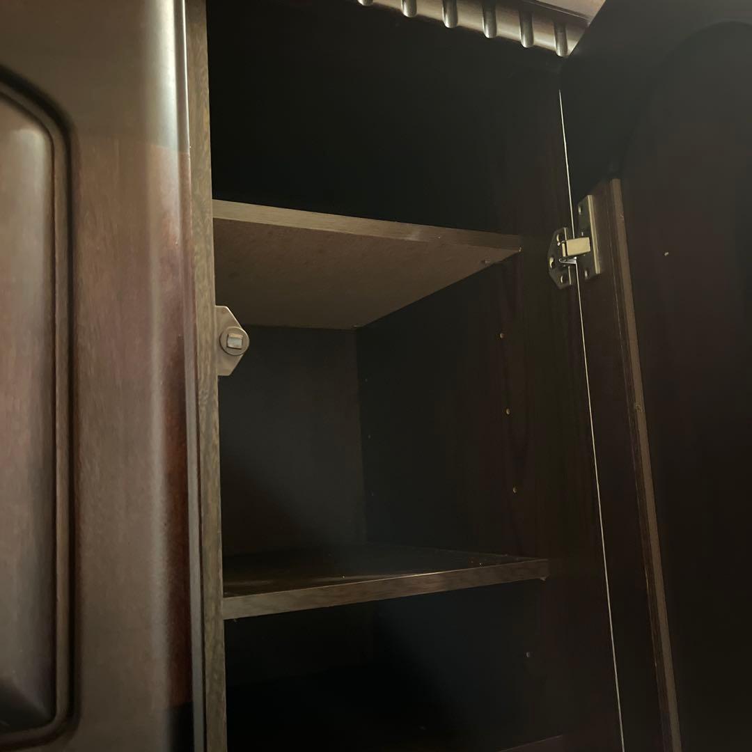 木製ダークブラウン下駄箱引き出し付き