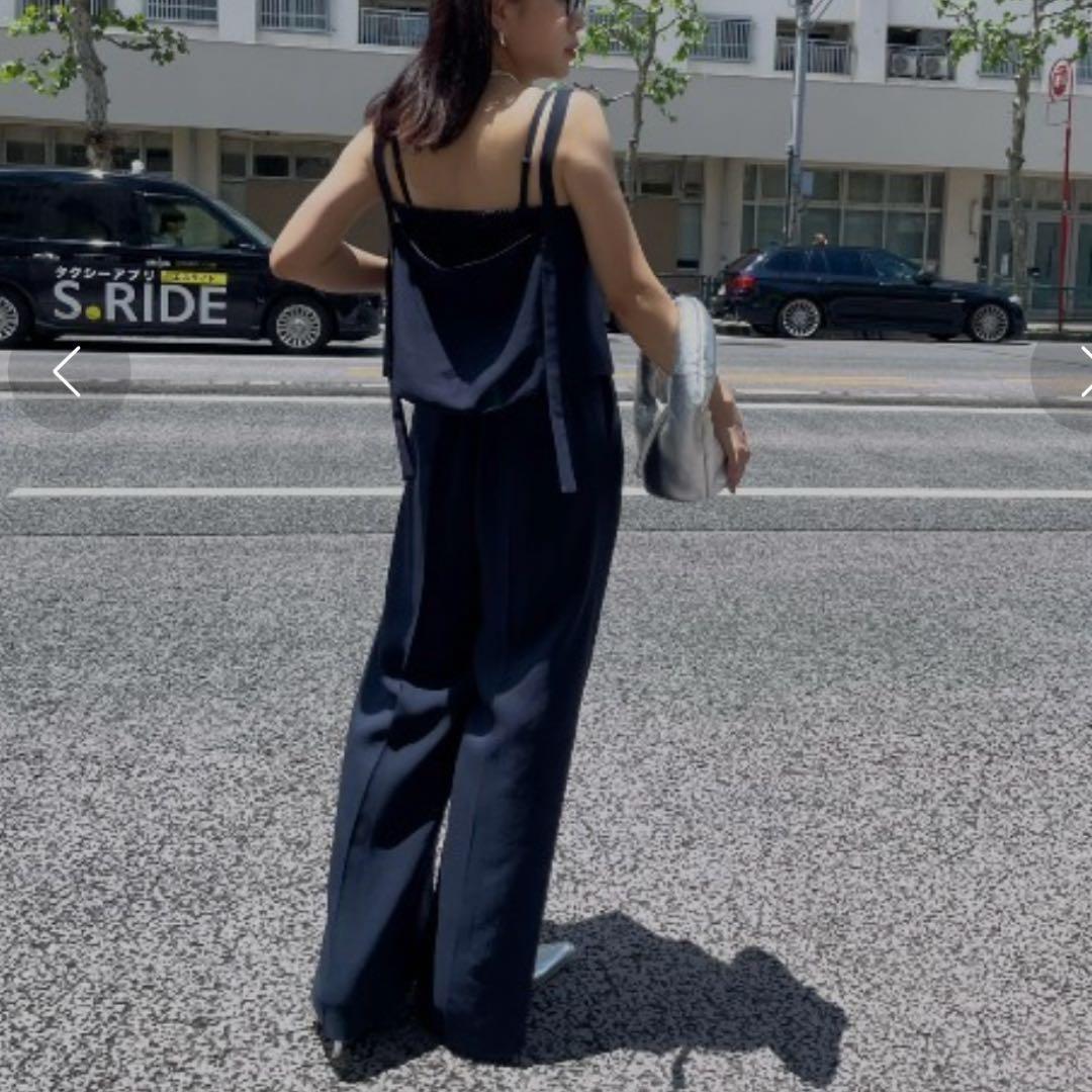 AMERI VEST SET BARE TOP ROMPERS ネイビー　S