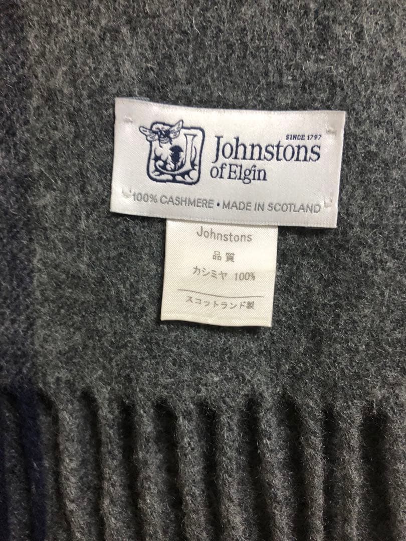 ジョンストンズ　カシミヤ　大判ストール　ブロックチェック　日本別注