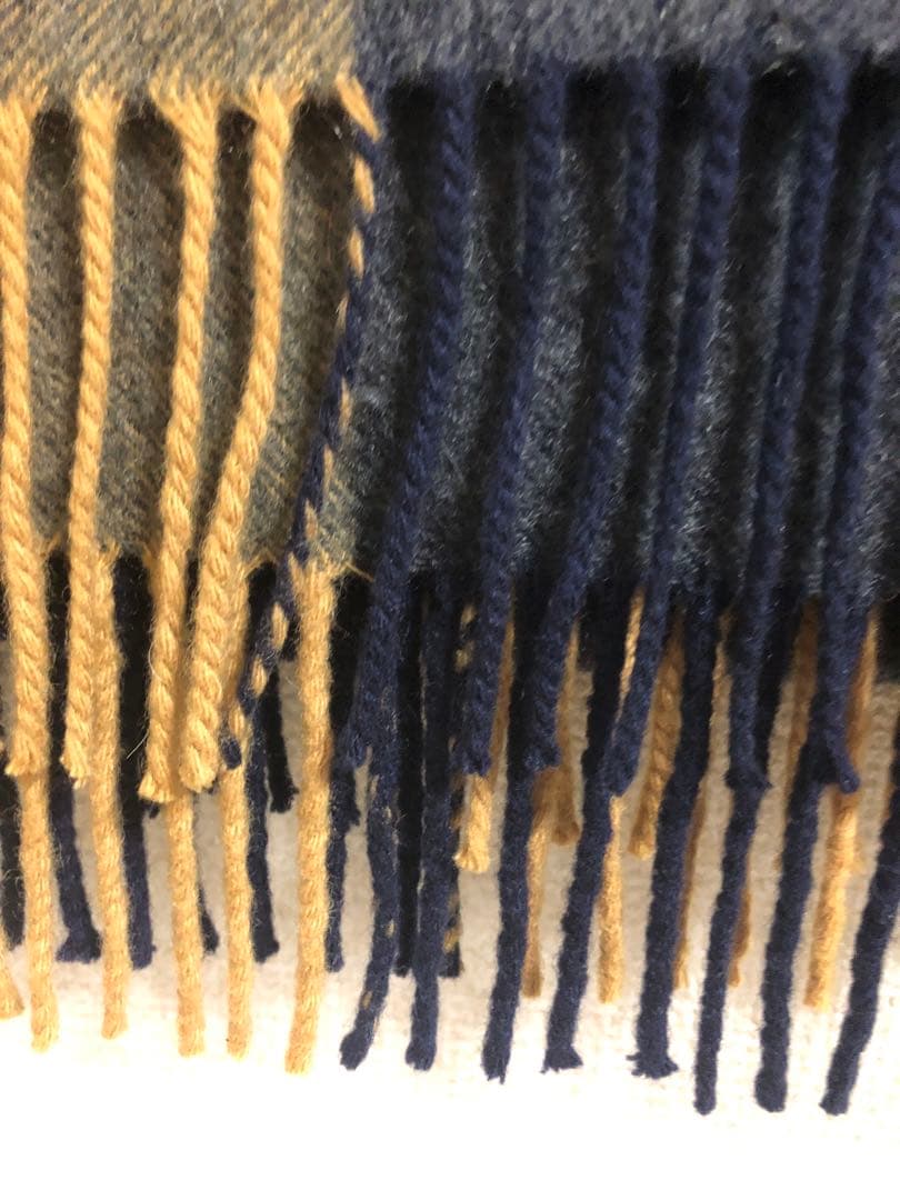 ジョンストンズ　カシミヤ　大判ストール　ブロックチェック　日本別注