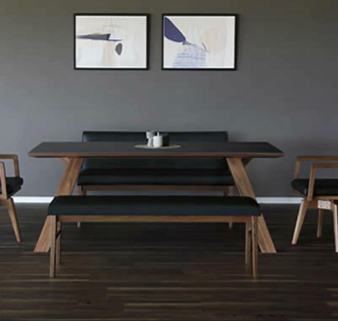 シギヤマ 180cm ロゼッタダイニングテーブル　ウォールナット脚