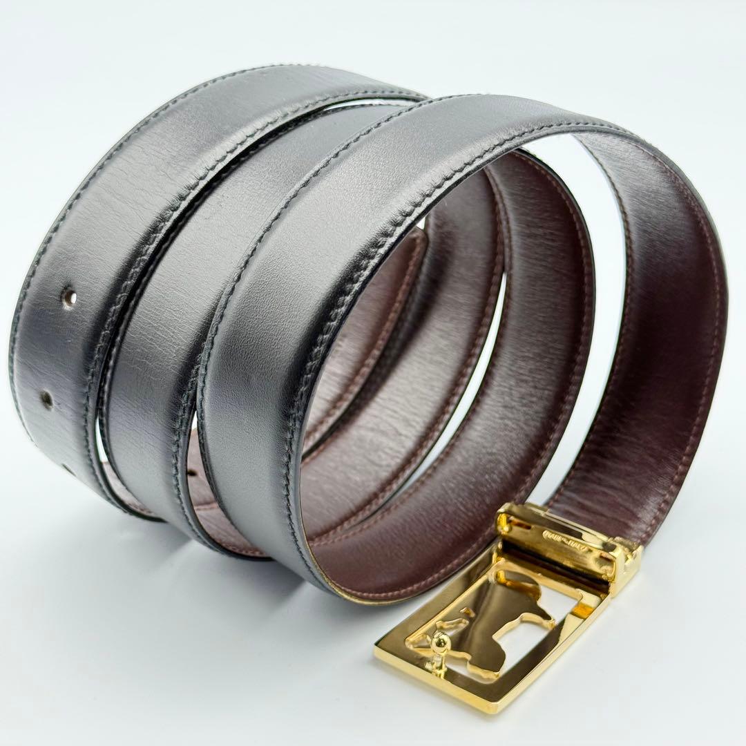 ✨美品✨セリーヌ ベルト 馬車金具 ゴールド金具 レザー 本革 メンズ 紳士