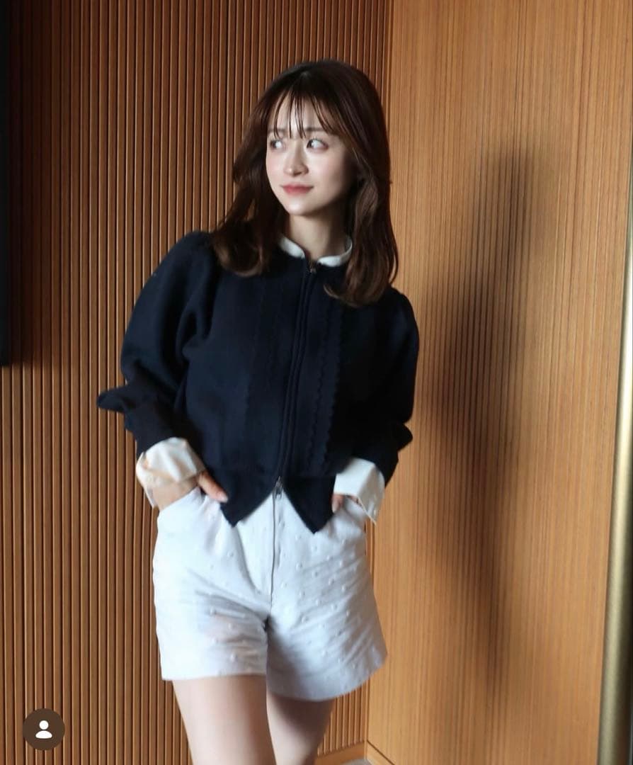 美品bibiy SUSIE SHIRT KNIT シャツニット 正規品ネイビー