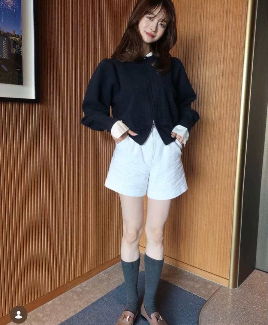 美品bibiy SUSIE SHIRT KNIT シャツニット 正規品ネイビー