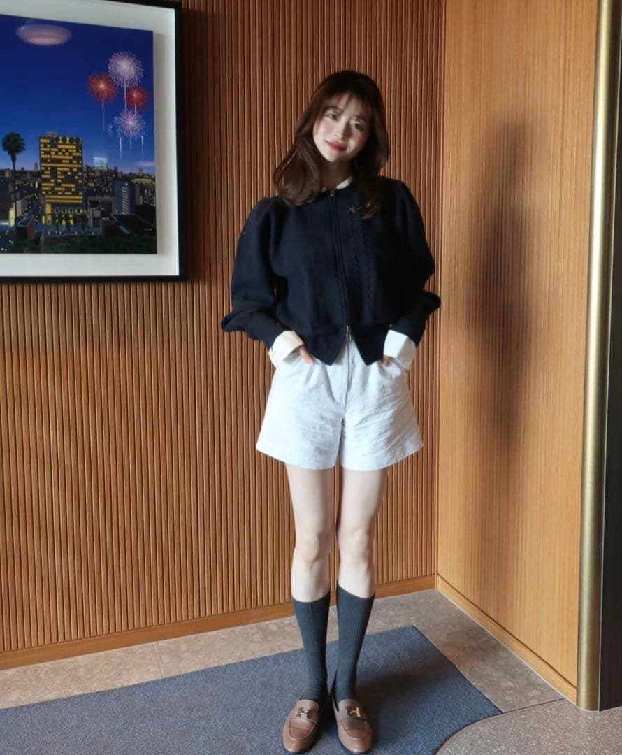 美品bibiy SUSIE SHIRT KNIT シャツニット 正規品ネイビー