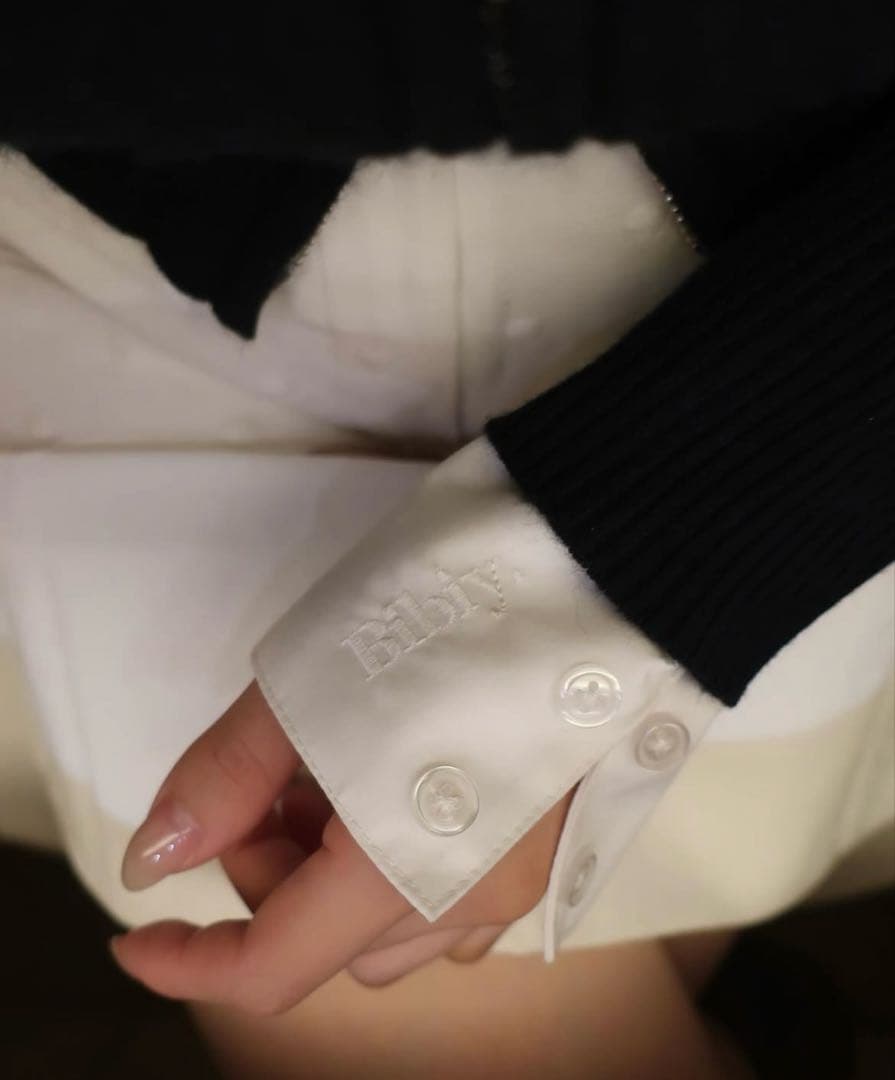 美品bibiy SUSIE SHIRT KNIT シャツニット 正規品ネイビー