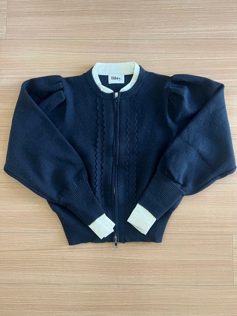 美品bibiy SUSIE SHIRT KNIT シャツニット 正規品ネイビー