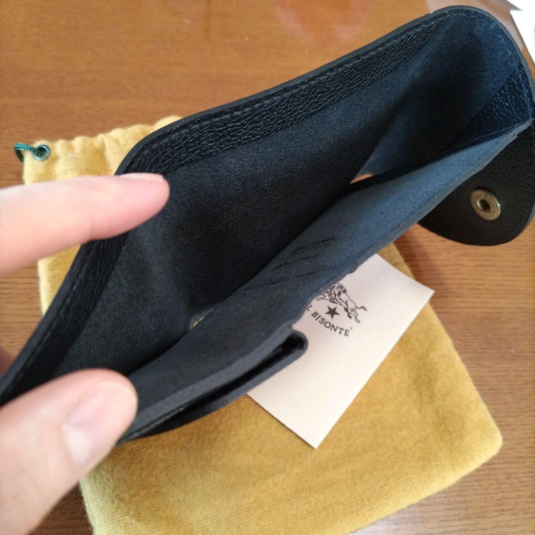 新品 イルビゾンテ 本革 レザー 三つ折り 財布 ウォレット ブラック ネロ