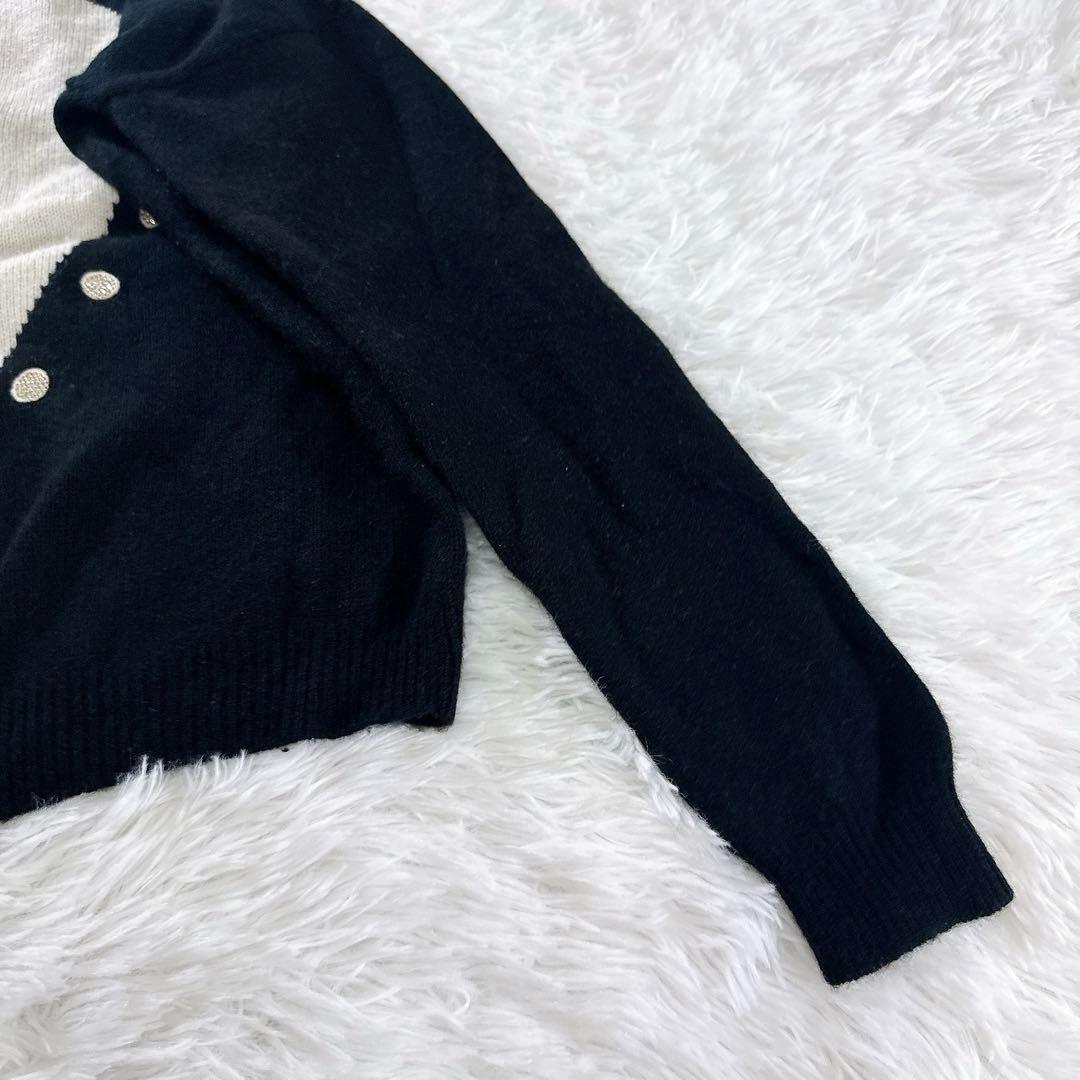 マックスマーラ ニット セーター カシミヤ M 黒 ハート ビッグロゴ 白タグ