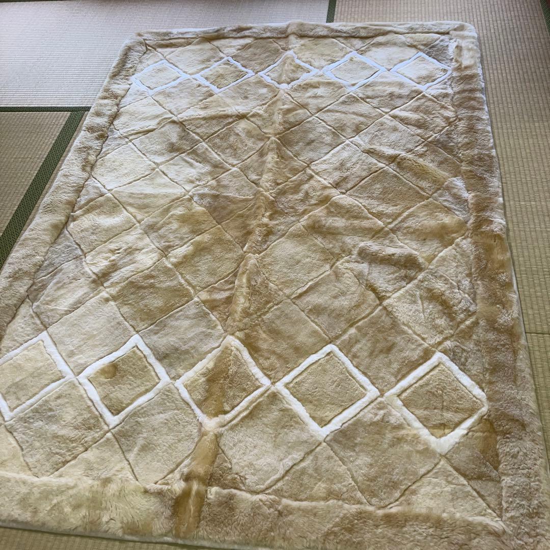 ムートンシーツ（ダブル）京都西川ミンクーファールノン　羊毛皮　ムートン布団・敷物